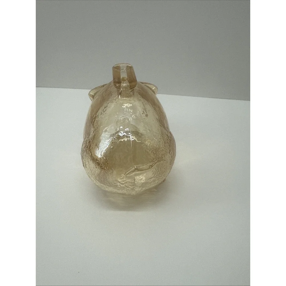 Vintage Anchor Hocking Amber Glass Piggy Bank 4x2x3